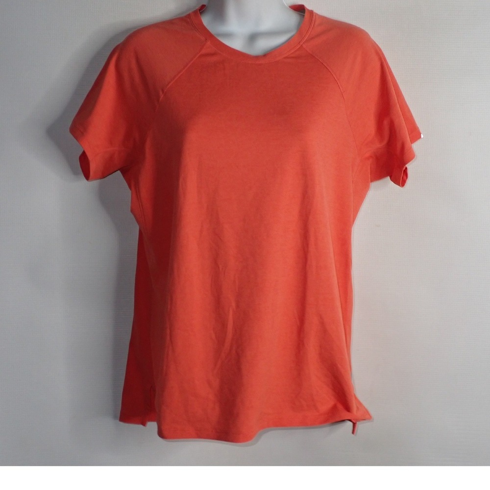 REI Co-op Women's M Active T-Shirt Coral Pink Short Sleeve Hiking Gym Wicking